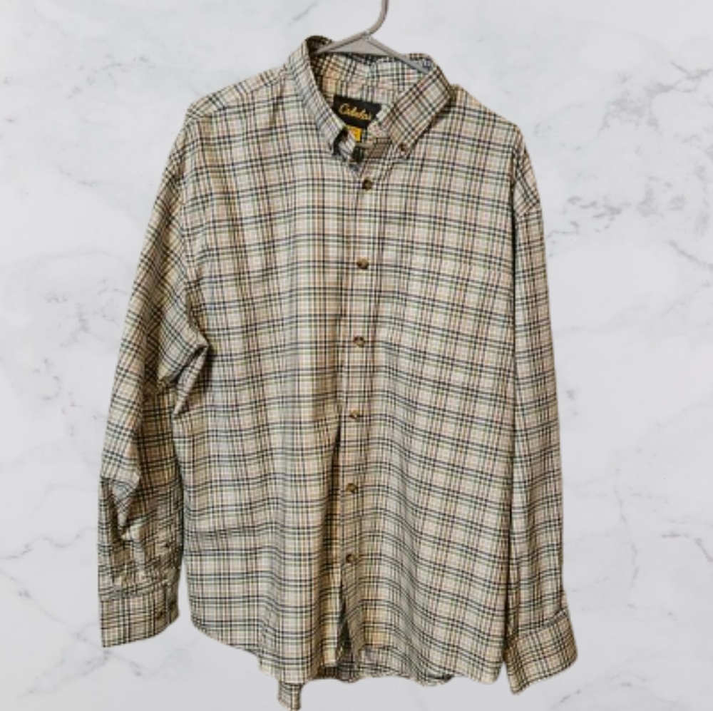 Cabela's mens XL plaid long sleeve casual dress shirt